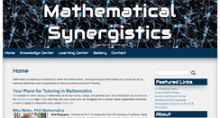 Desktop Screenshot of mathematicalsynergistics.com